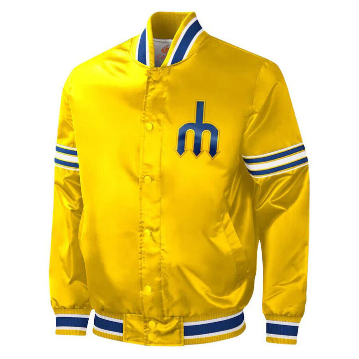 Trendy varsity jacket in premium fabric, bold colors, and style. Available online at Bravo Bros