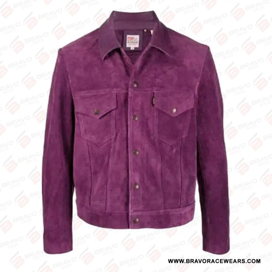 Purple Suede Leather Jacket