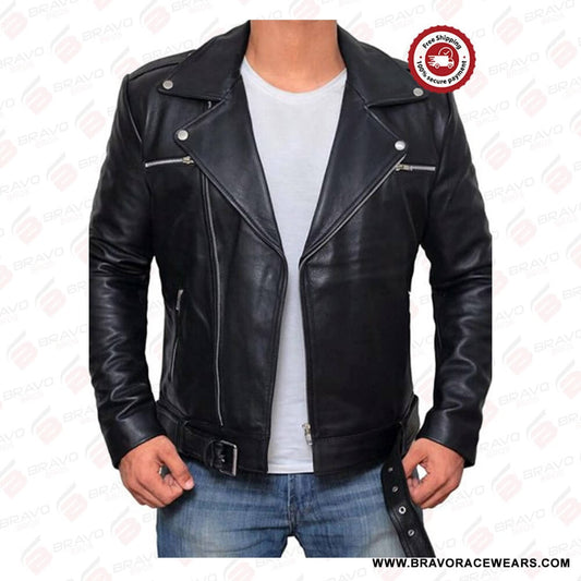 Marlon Brando Black Leather Biker Jacket