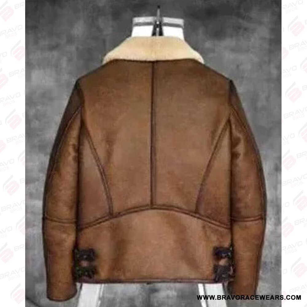 Men’s B3 Aviator Camel Brown Leather Shearling Jacket