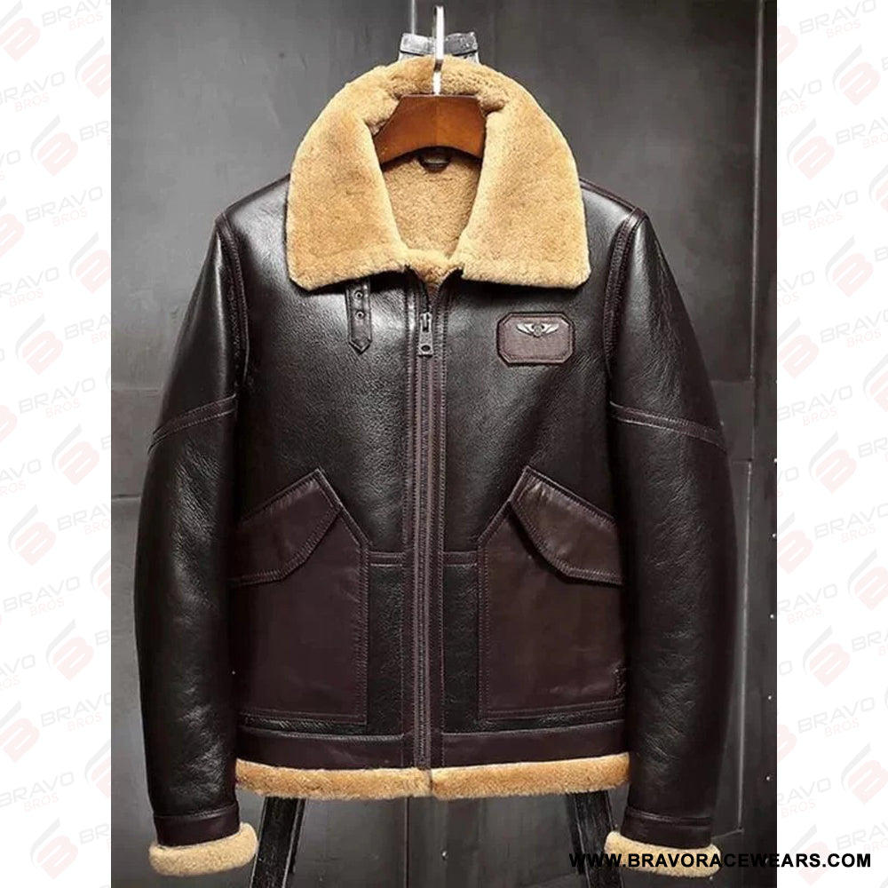Men’s B3 Aviator Dark Brown Shearling Jacket