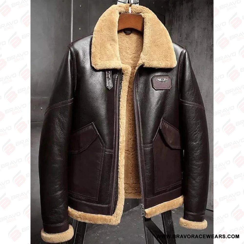 Men’s B3 Aviator Dark Brown Shearling Jacket