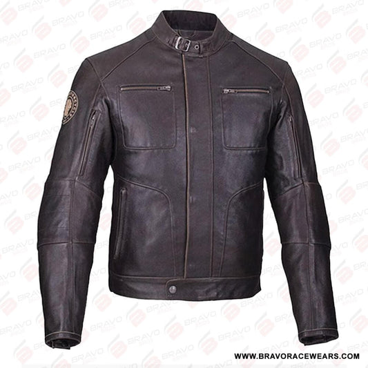 Men’s Brown Leather Biker Rocker Jacket