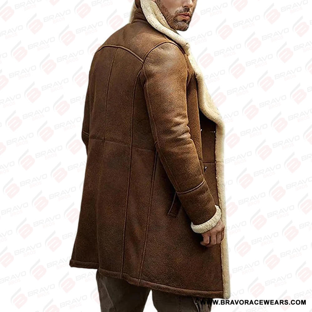 Men's Fur Shearling Brown Leather Coat