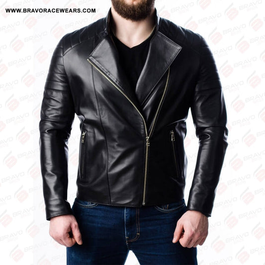 Men’s Quilted Biker Leather Jacket