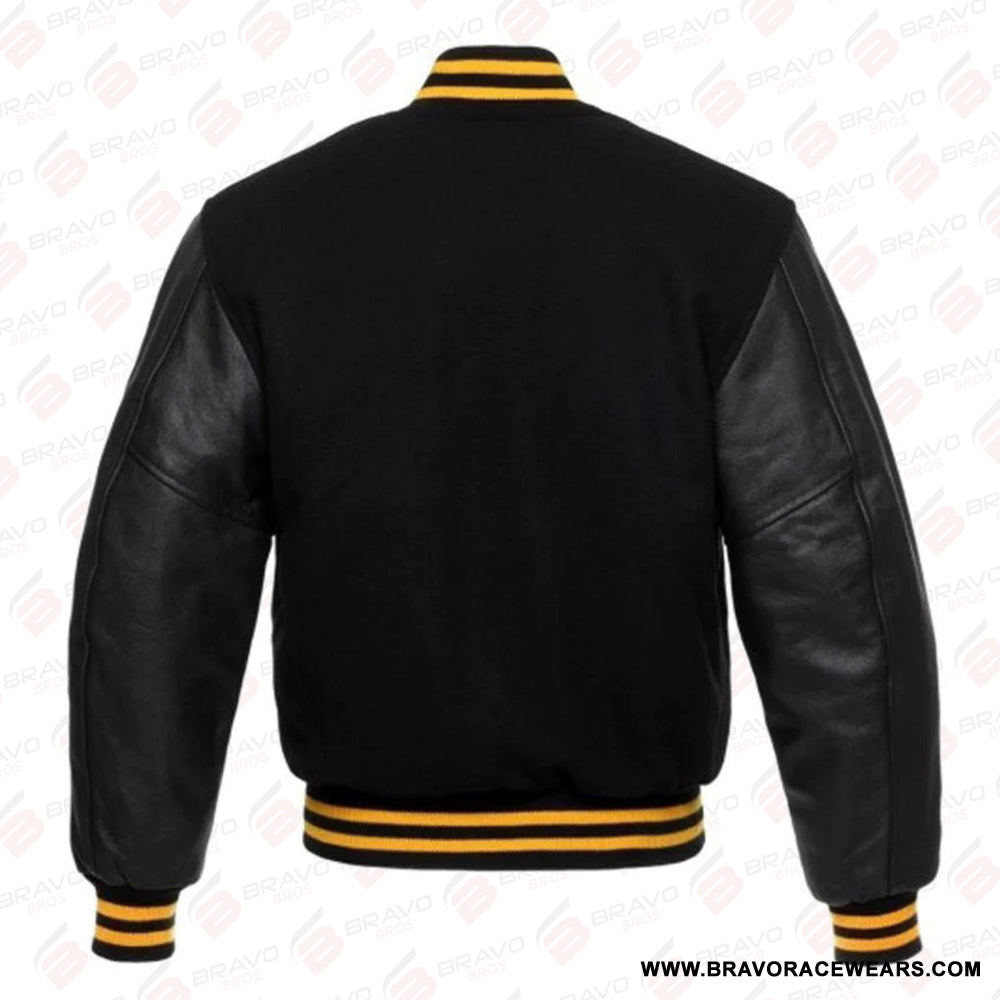 Men's Black Letterman Jacket