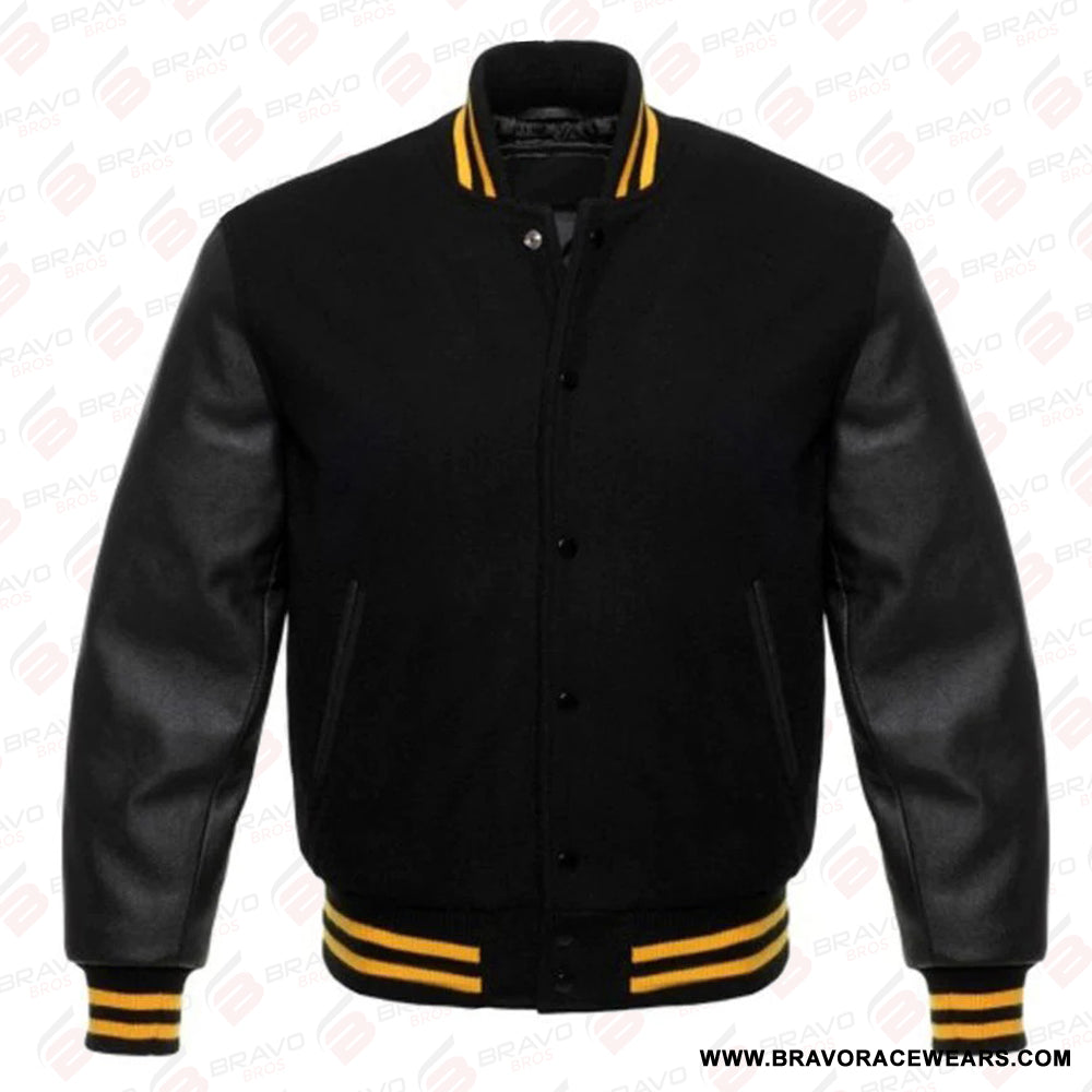 Men's Black Letterman Jacket