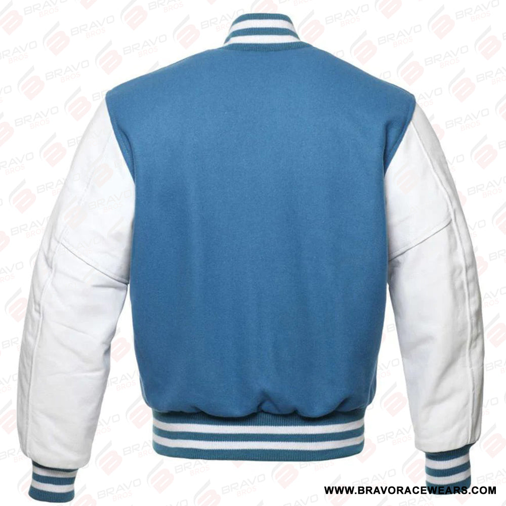 Mens Light Blue Varsity Jacket - Baseball Jacket