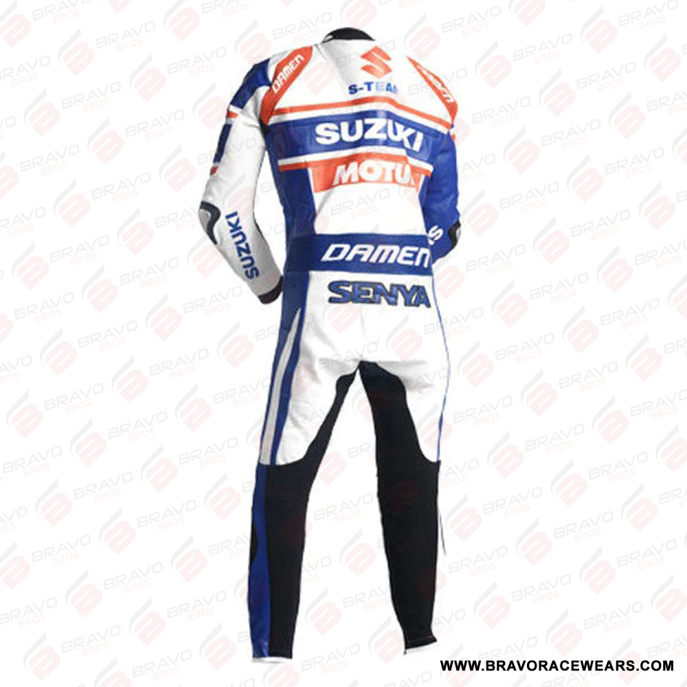 SUZUKI Motorcycle Branded Sport Leather Suit