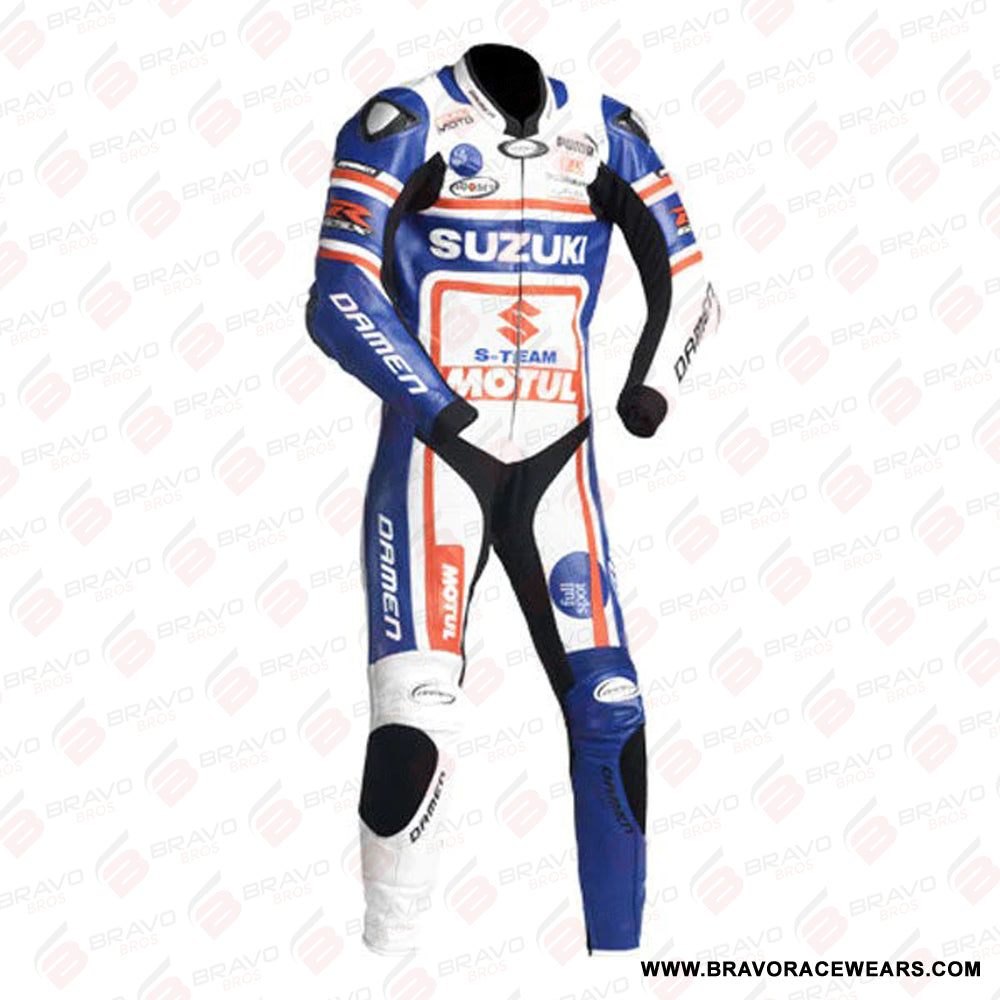 SUZUKI Motorcycle Branded Sport Leather Suit