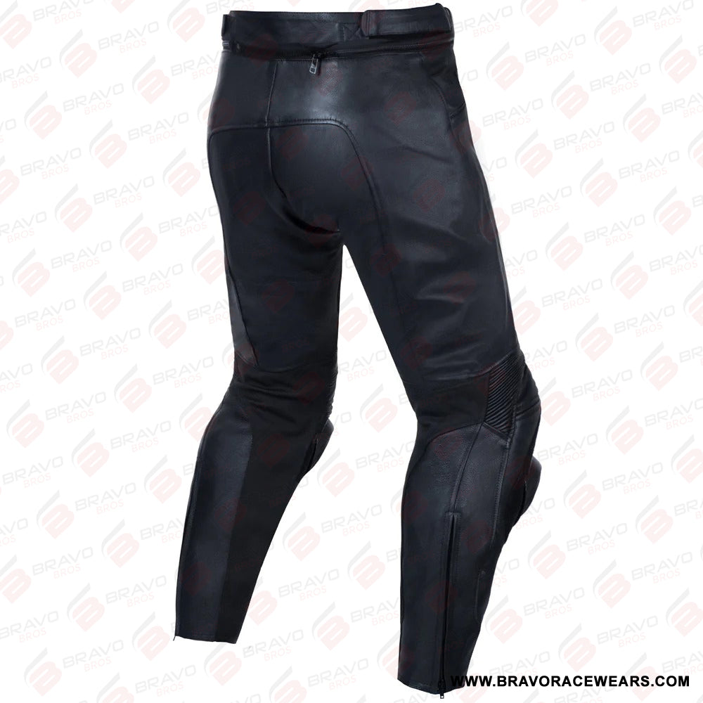 Storm Black Motorcycle Racing Leather Pants