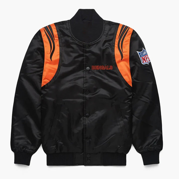 A fashionable varsity jacket in premium fabric, which is bold and stylish in color, is now up for online sale at Bravo Bros