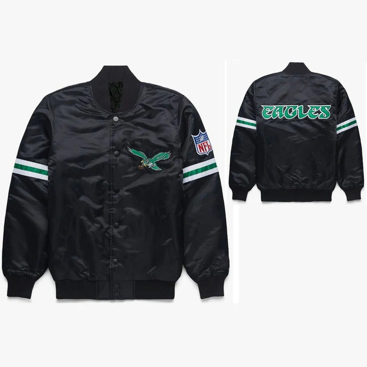 A fashionable varsity jacket in premium fabric, which is bold and stylish in color, is now up for online sale at Bravo Bros