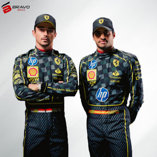 Charles Leclerc And Carlos Sainz Scuderia Ferrari HP's Carbon-Fibre Race Suits Italian Grand Prix