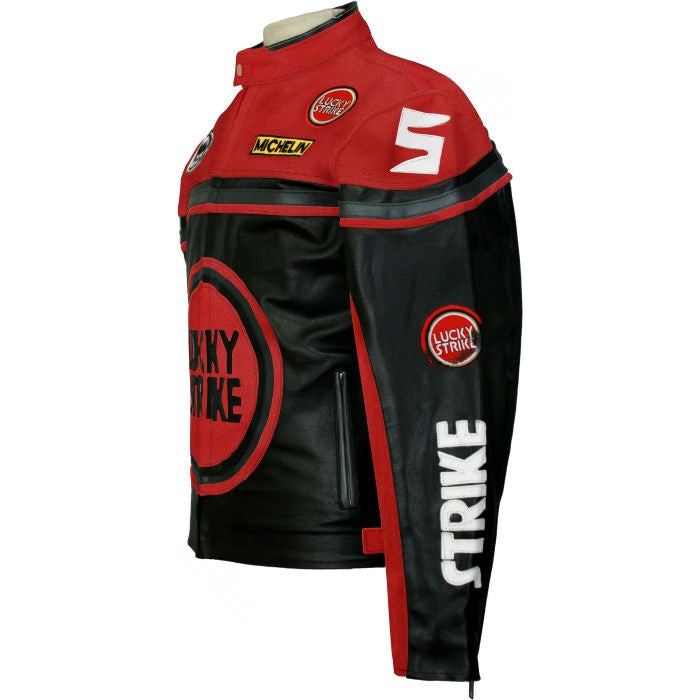 Lucky Strike Black and Red Leather Jacket
