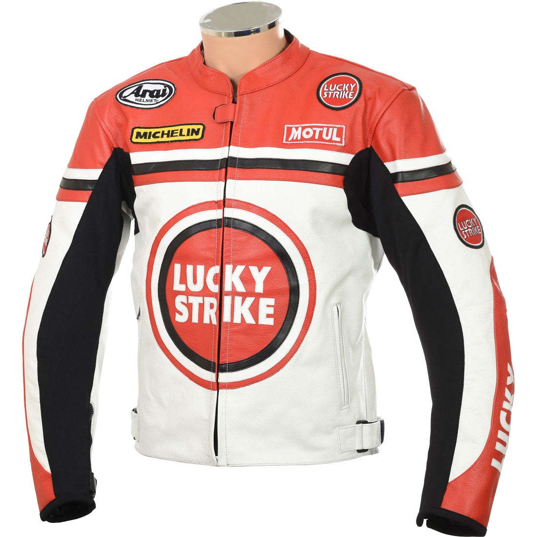 Lucky Strike White & Red Biker Jacket