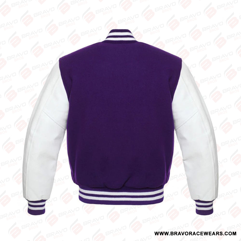 Mens Purple Letterman Jacket