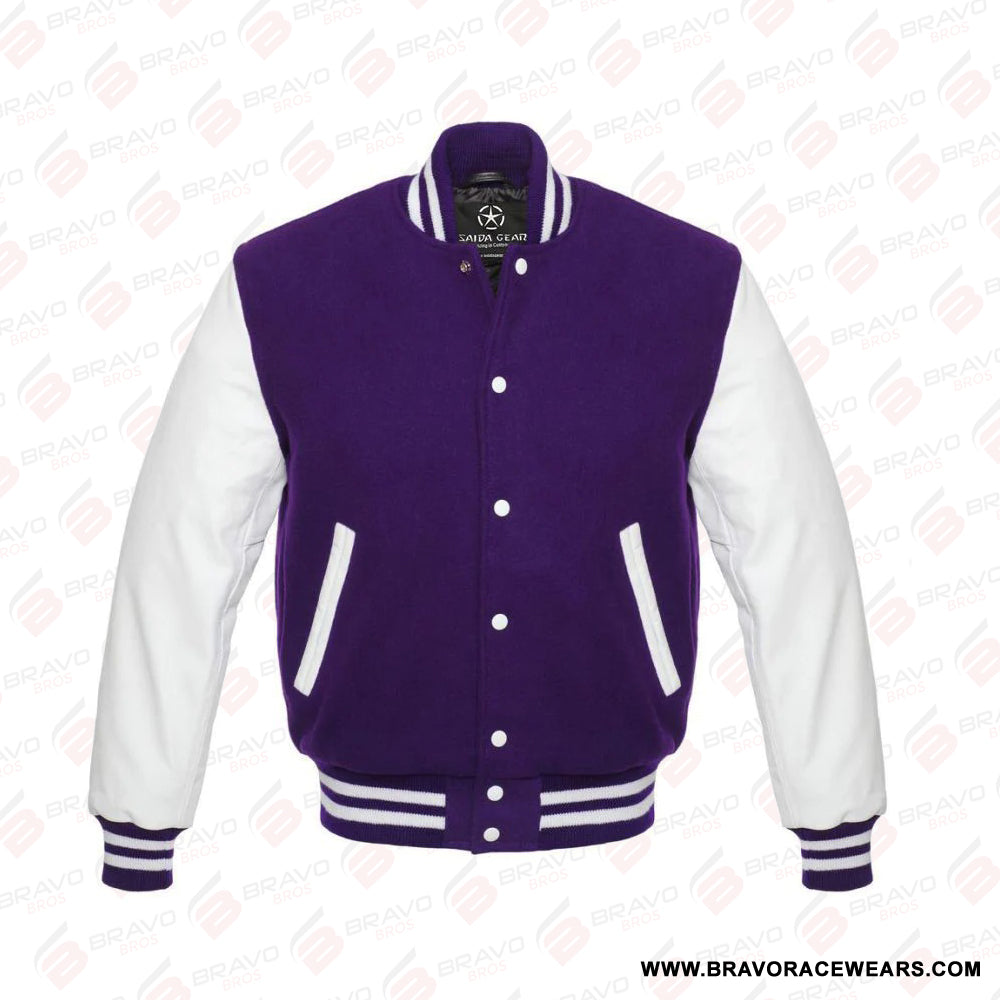 Mens Purple Letterman Jacket