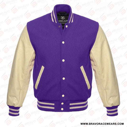 Mens Purple Varsity Jacket - Baseball Jacket - Letterman Jacket