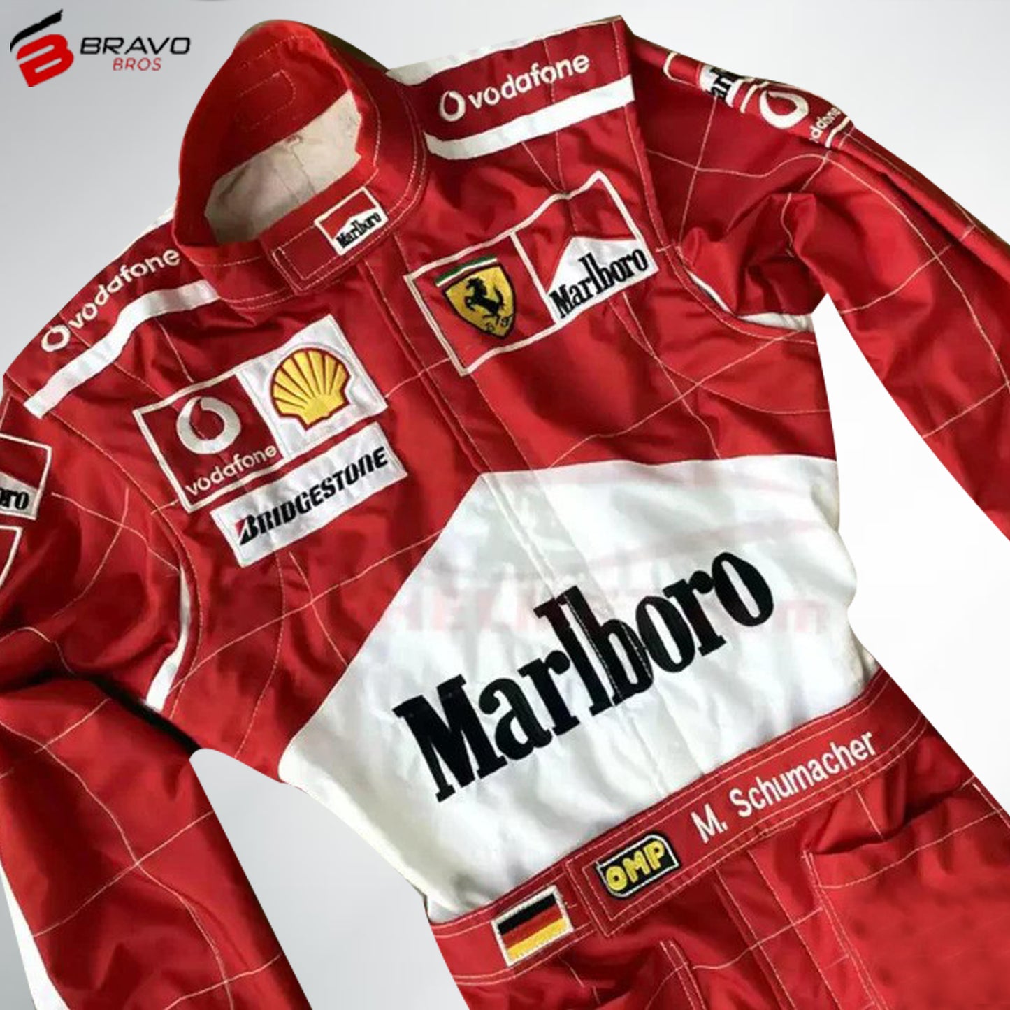 Michael Schumacher F1 Race Suit - Iconic Red Ferrari Suit Worn by the Legendary Formula 1 Driver"