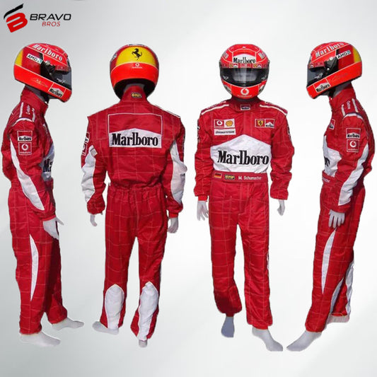 Michael Schumacher F1 Race Suit - Iconic Red Ferrari Suit Worn by the Legendary Formula 1 Driver"