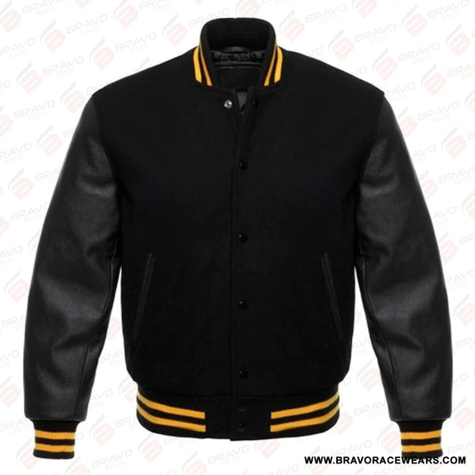 Womens Black Letterman Jacket