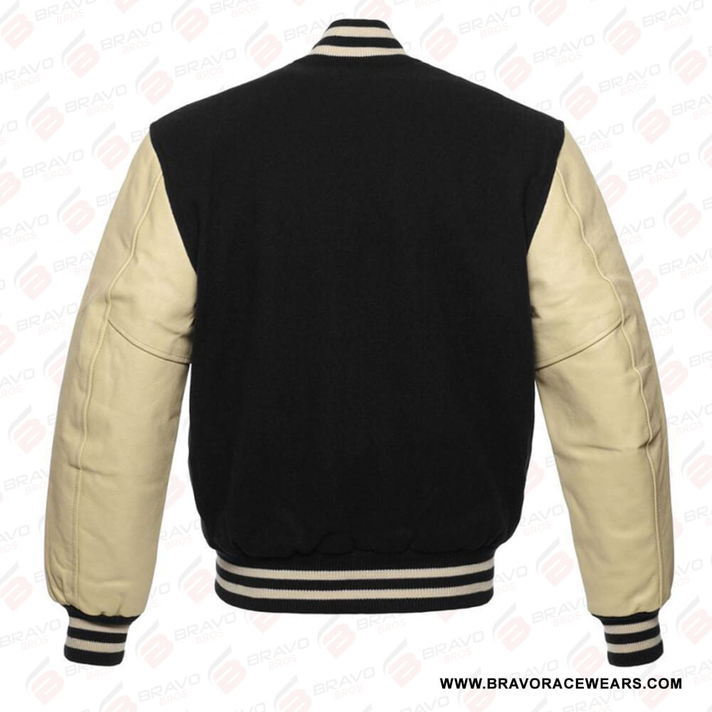 Womens Black Varsity Bomber Jacket