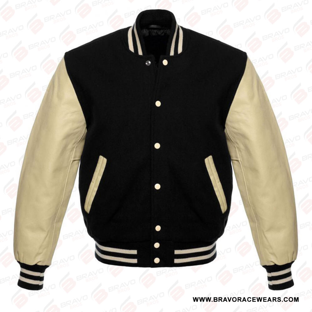 Womens Black Varsity Bomber Jacket