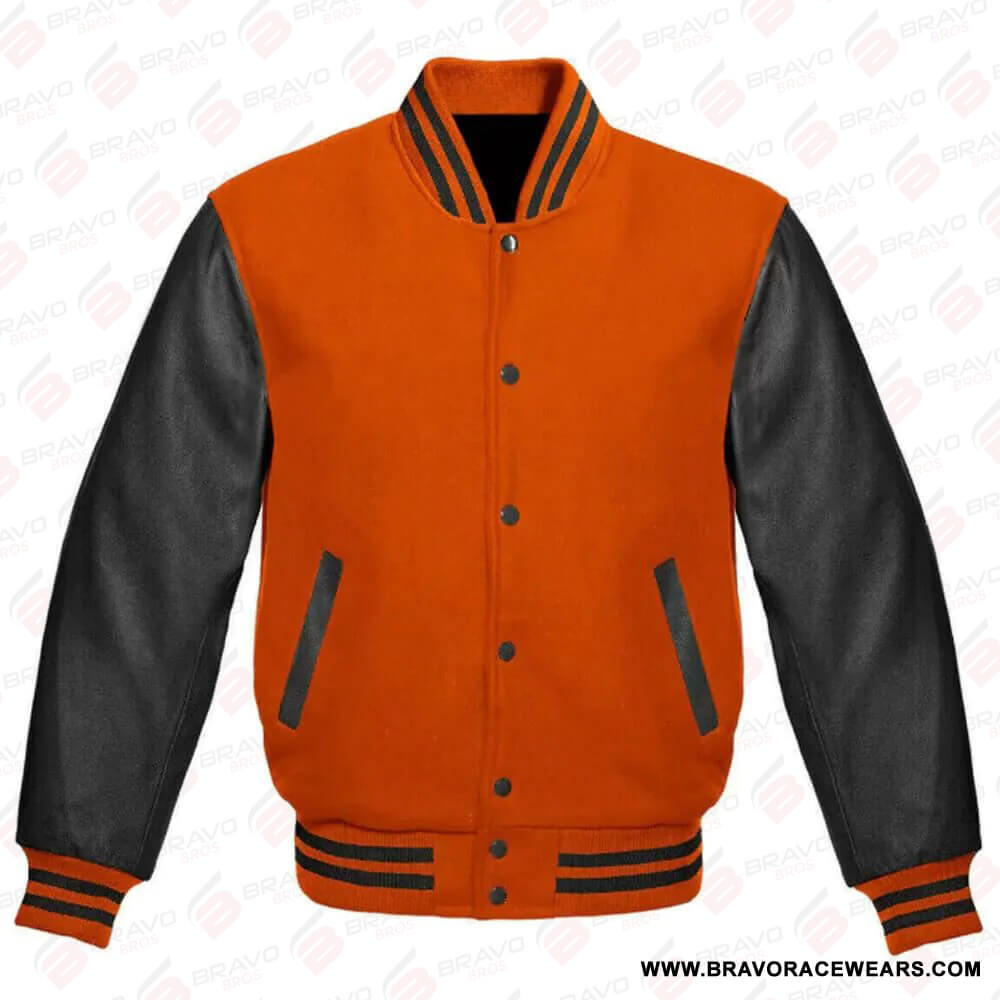 Womens Orange Varsity Jacket