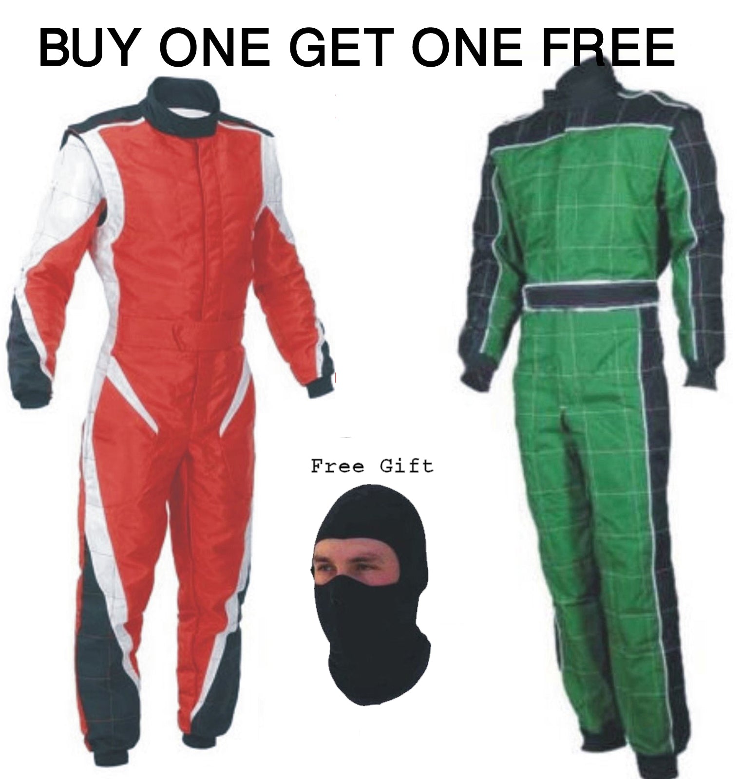 Summer Go Kart Race Suit Buy One Get One Free with Balaclava