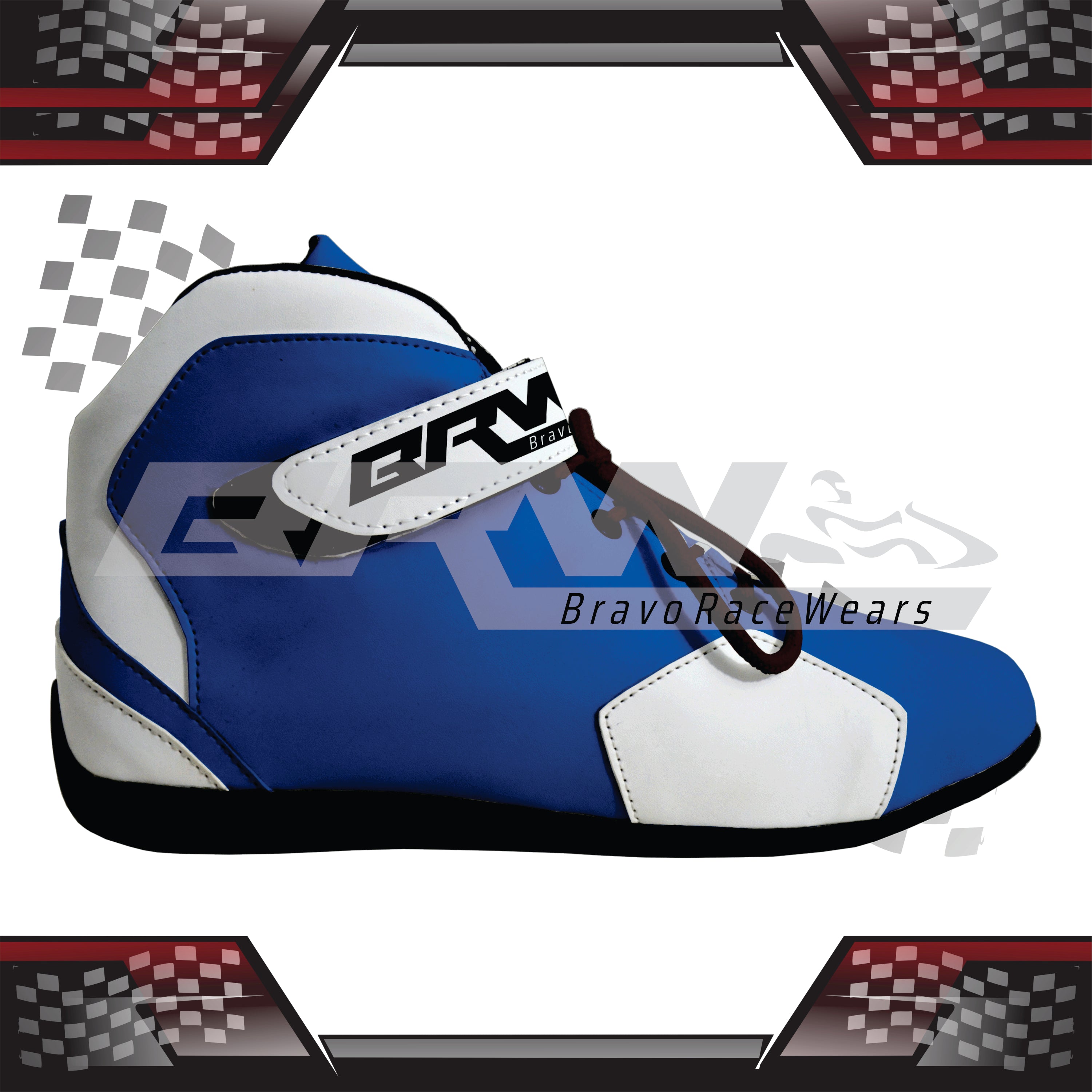 Custom Blue Go Kart race Shoes