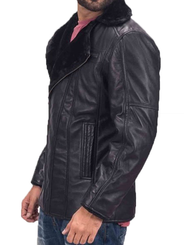 Mens Furcliff Double Face Leather Shearling Coat