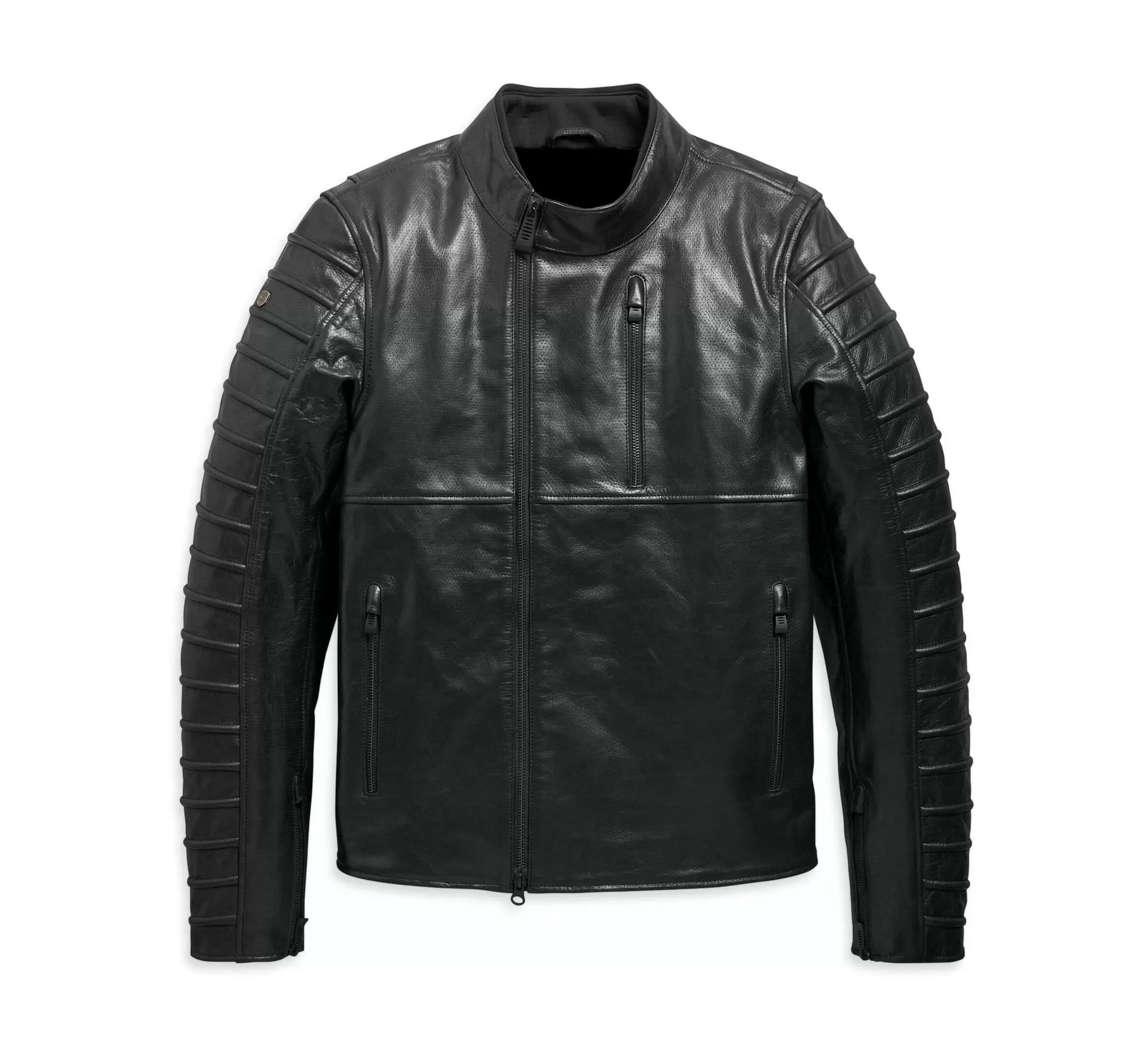 Black Harley Davidson Ozello Perforated Leather Jacket