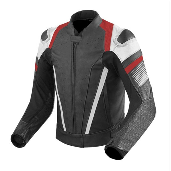 Black Style Motorcycle Racing Leather Riding Jacket