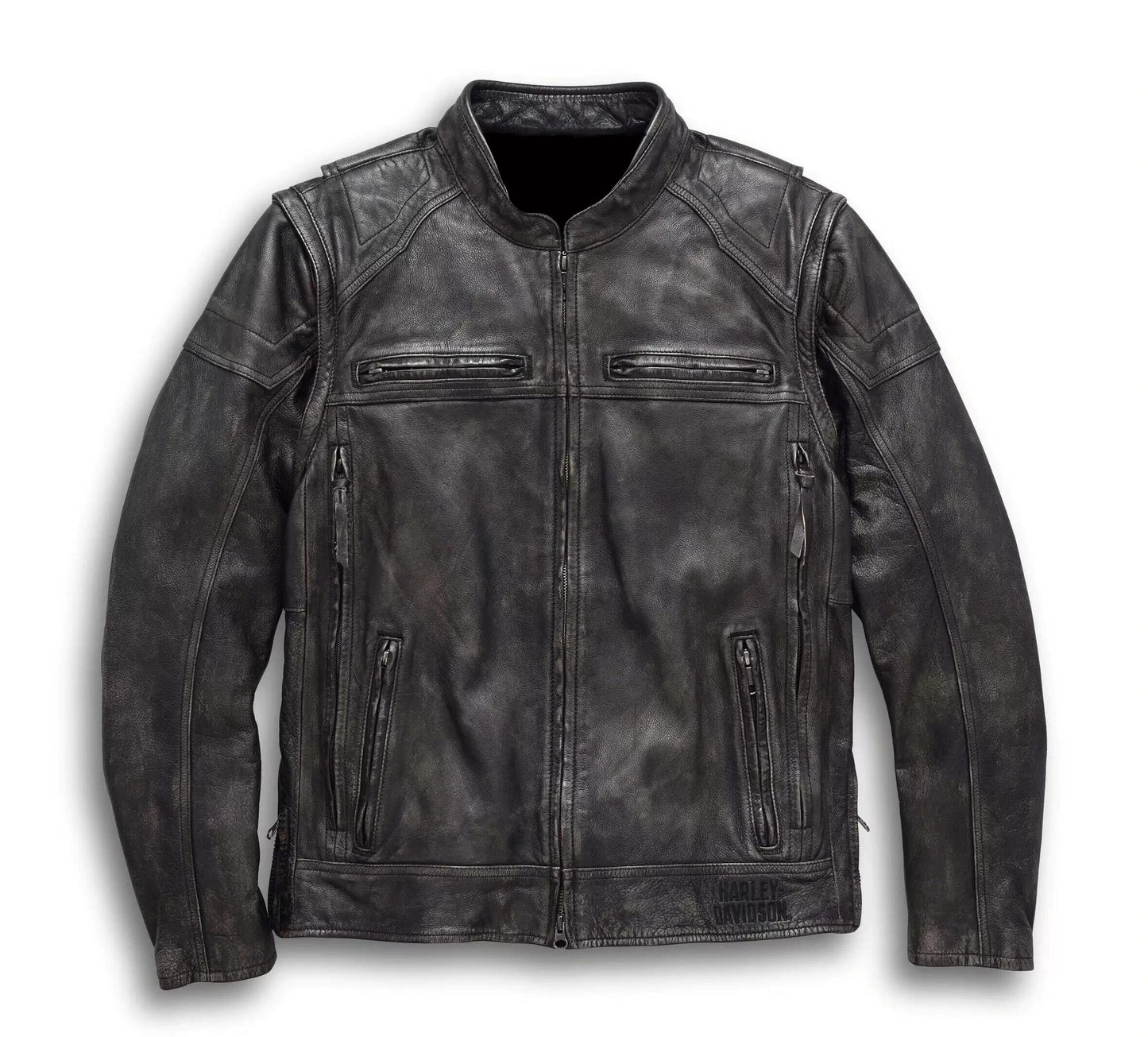 Brown Harley Davidson Convertible Leather Jacket