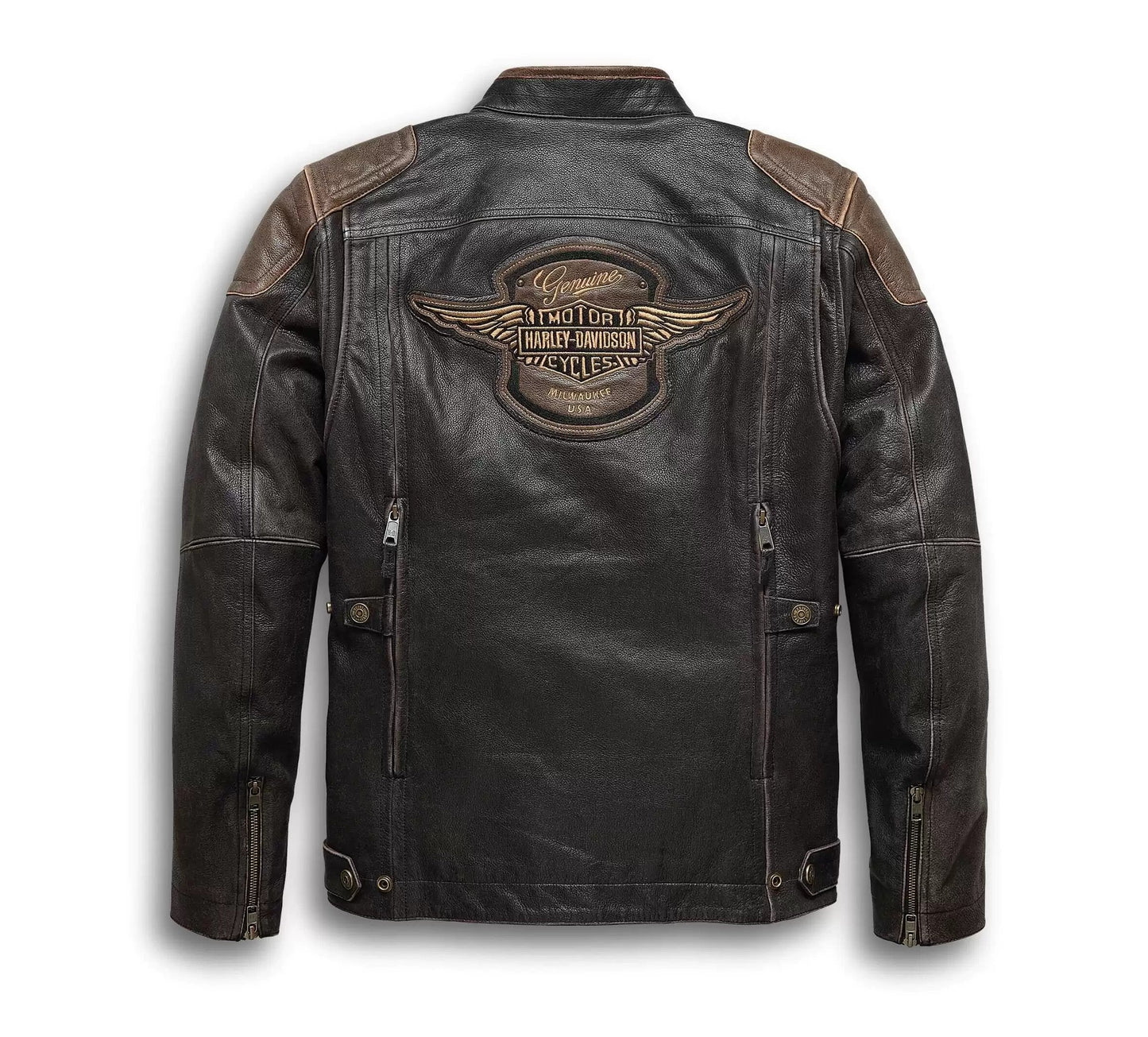 Brown and Black Harley Davidson Motorcycle Jacket