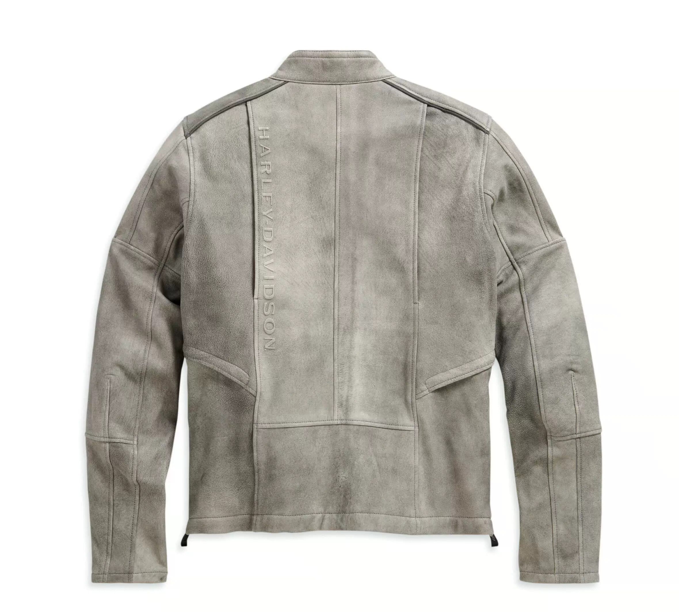 Grey Harley Davidson Burghal Leather Jacket