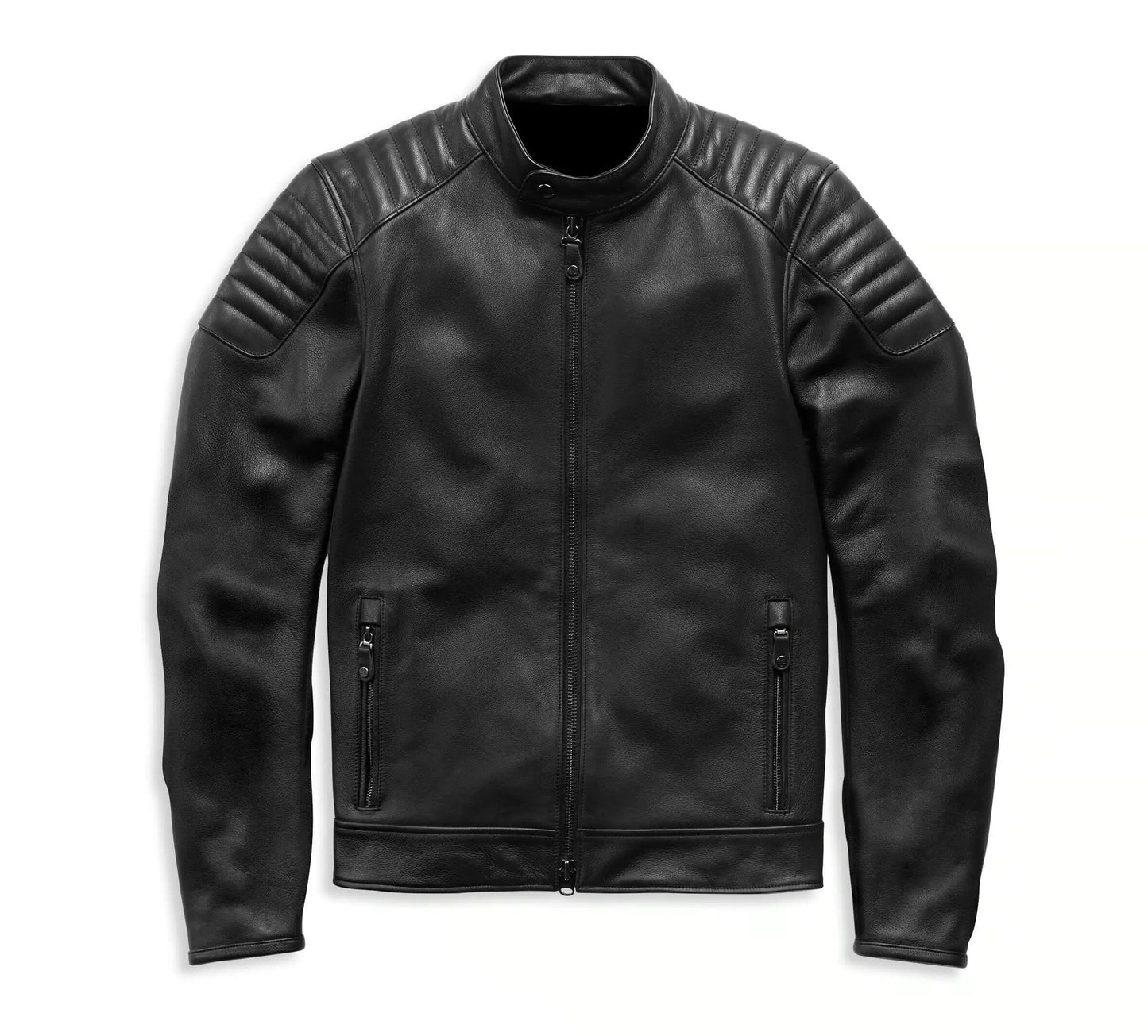 Harley Davidson Embossed Logo Padded Leather Jacket