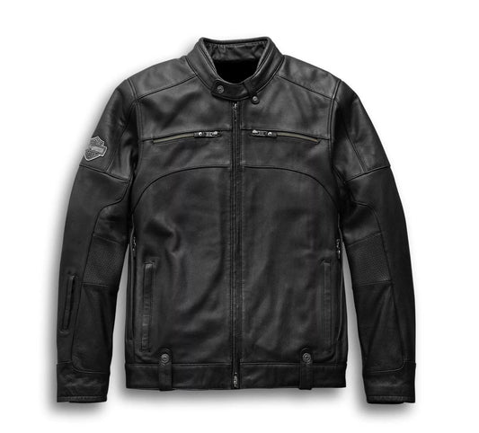 Harley Davidson Motorcycle Leather Black Jacket