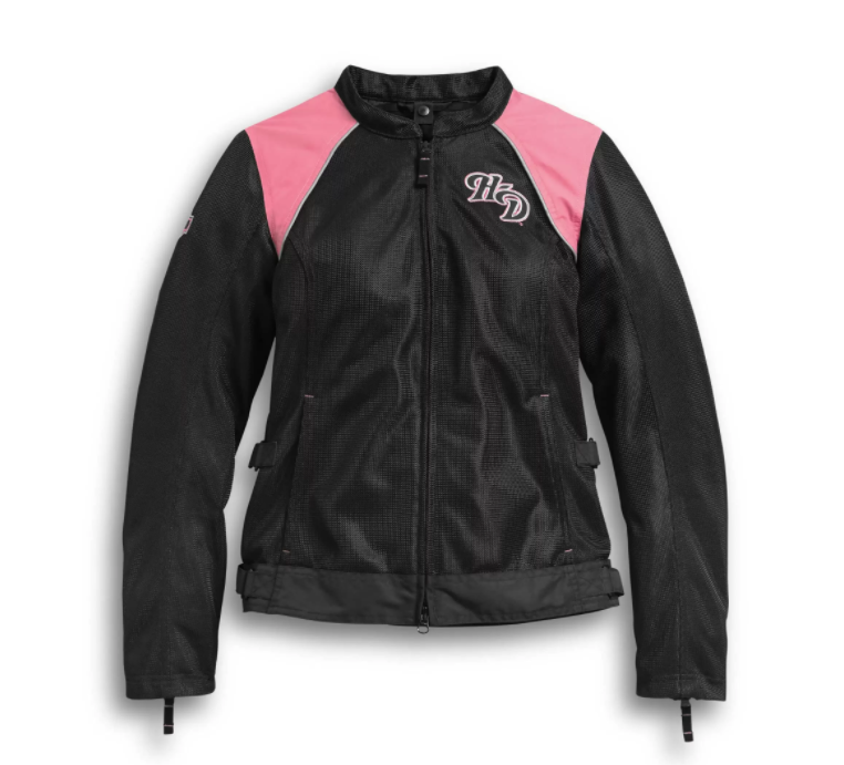 Pink Mesh Harley Davidson Riding Jacket