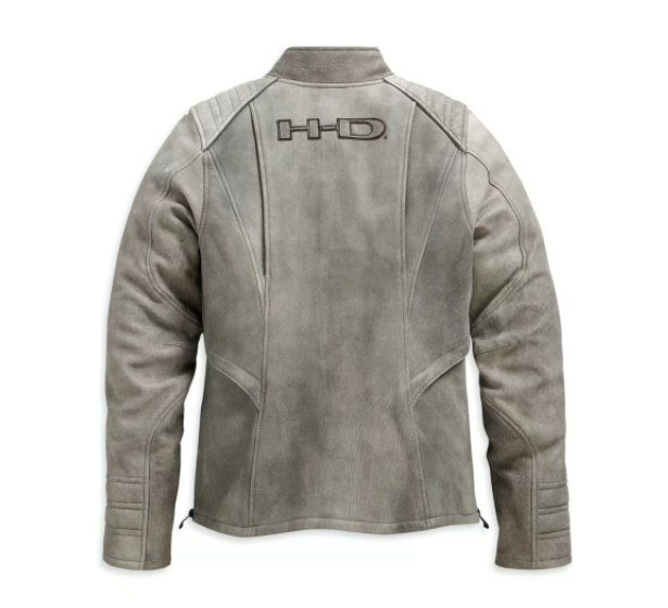 Grey Harley Davidson Motorcycle Leather Jacket