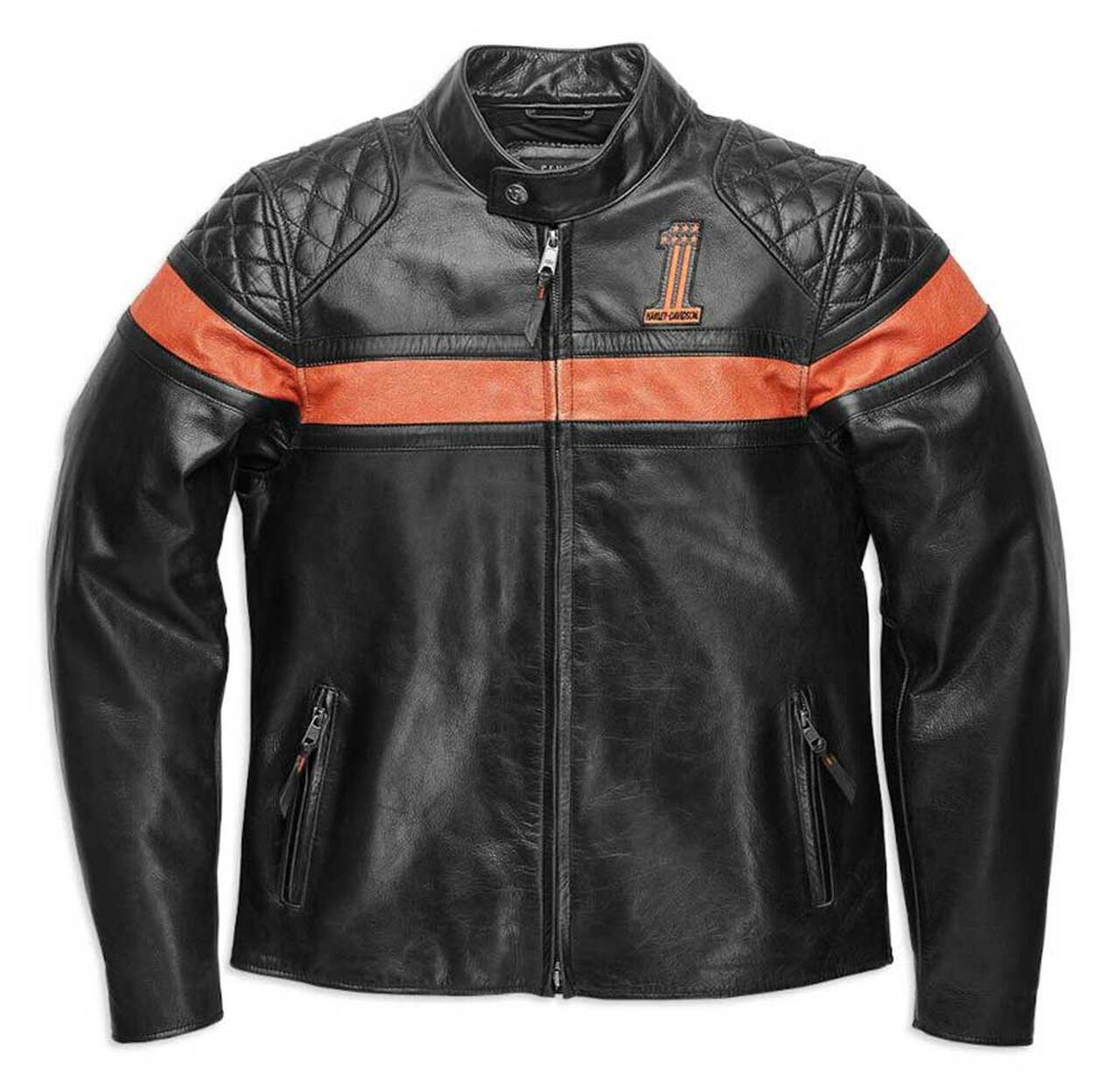 Harley-Davidson Men’s Victory Sweep Vintage Leather Jacket Black