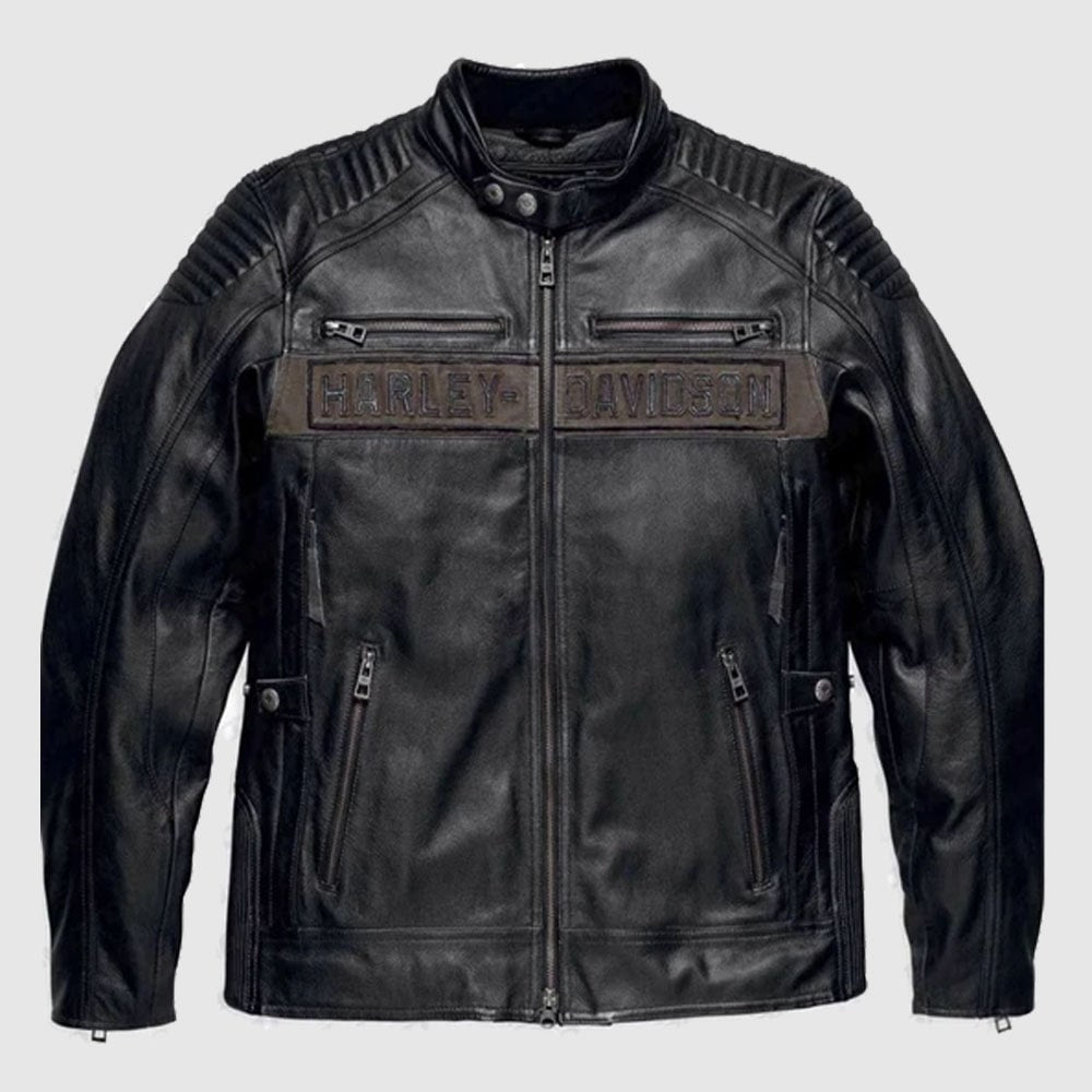 Harley Davidson Mens Asylum Leather Motorcycle Jacket