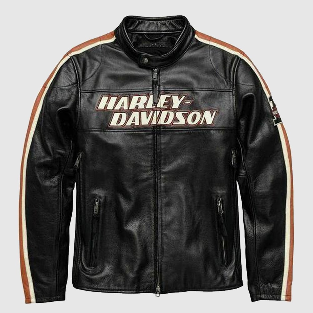 Black Harley Davidson Biker Motorcycle jacket Motor Biker Real Genuine Cowhide Leather Jacket