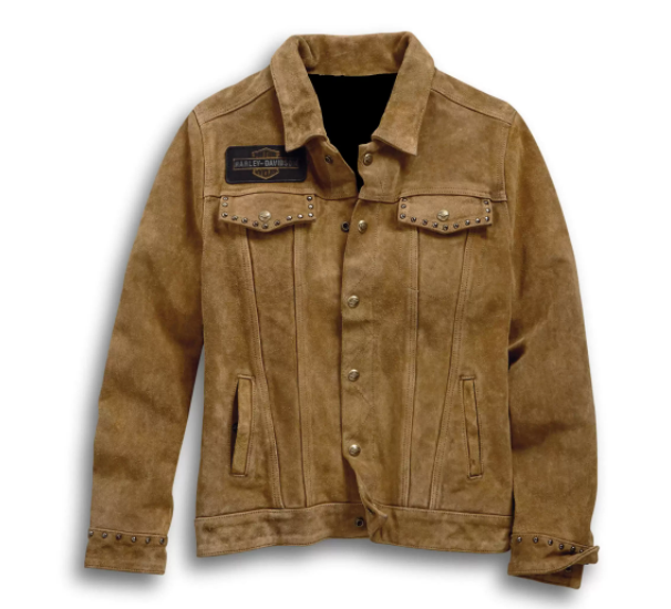 Brown Harley Davidson Suede Leather Jacket