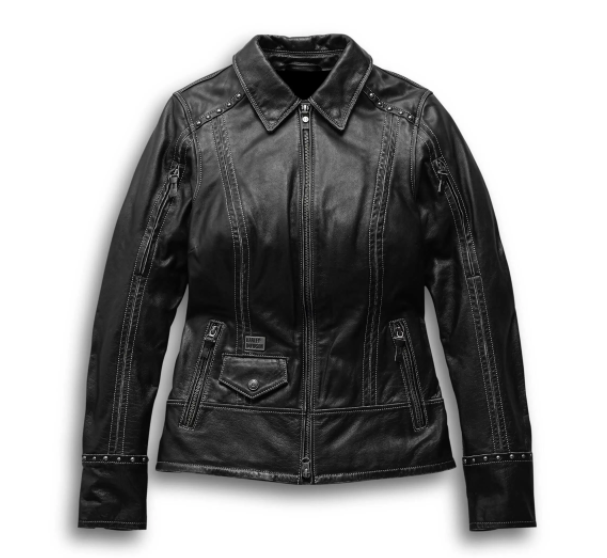 Harley Davidson Motorcycle Black Leather Jacket