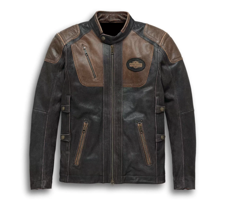 Brown and Black Harley Davidson Motorcycle Jacket