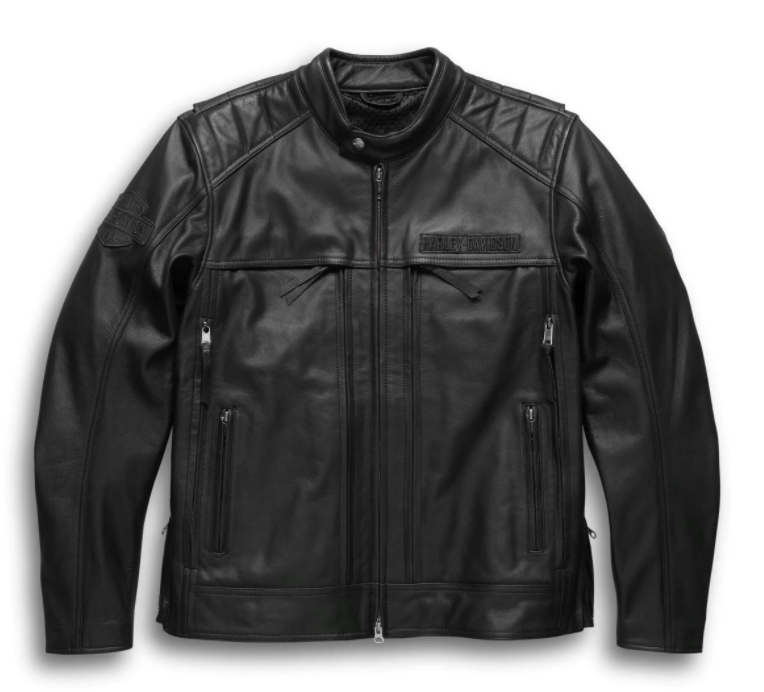 Motorcycle Leather Jacket in Black