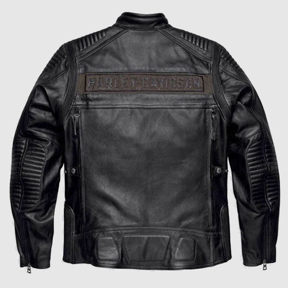 Harley Davidson Mens Asylum Leather Motorcycle Jacket