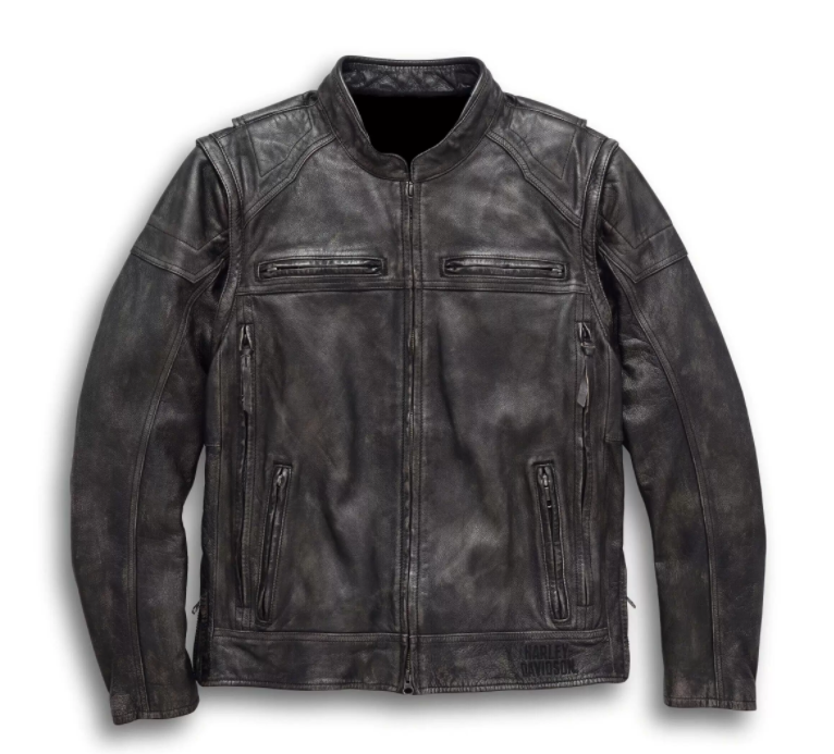 Brown Harley Davidson Convertible Leather Jacket